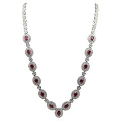 Ruby Diamond Gold Evening Dress Necklace