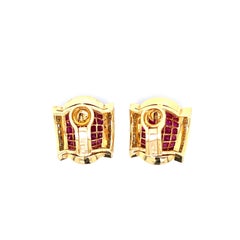 Ruby Diamond Gold Pavé Ear Clips