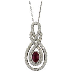 Ruby Diamond Gold Pendant