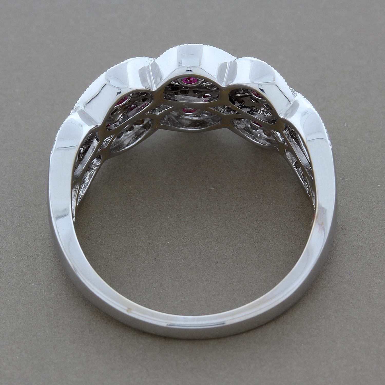 Women's Ruby Diamond Gold Ring