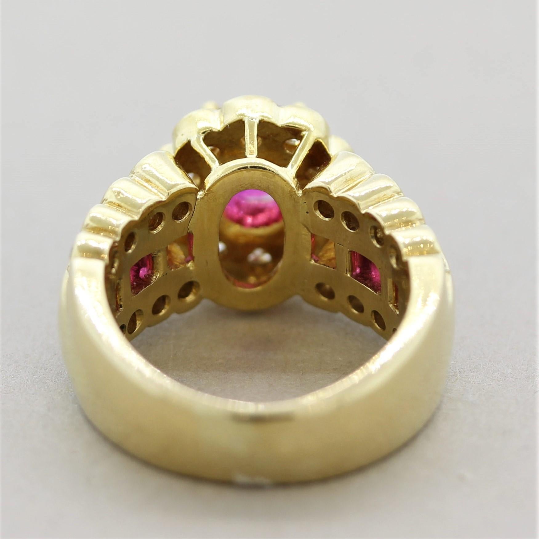 Ruby Diamond Gold Ring In New Condition For Sale In Beverly Hills, CA