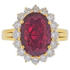 Vintage Ruby Diamond Gold Ring