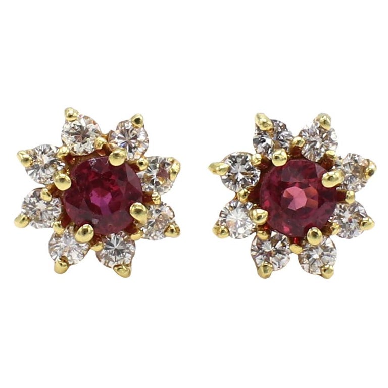 Antique Ruby Stud Earrings - 862 For Sale at 1stDibs | ruby and 