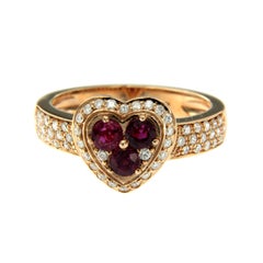 Ruby Diamond Heart Rose Gold Ring Ruby Diamond Heart Rose Gold Ring