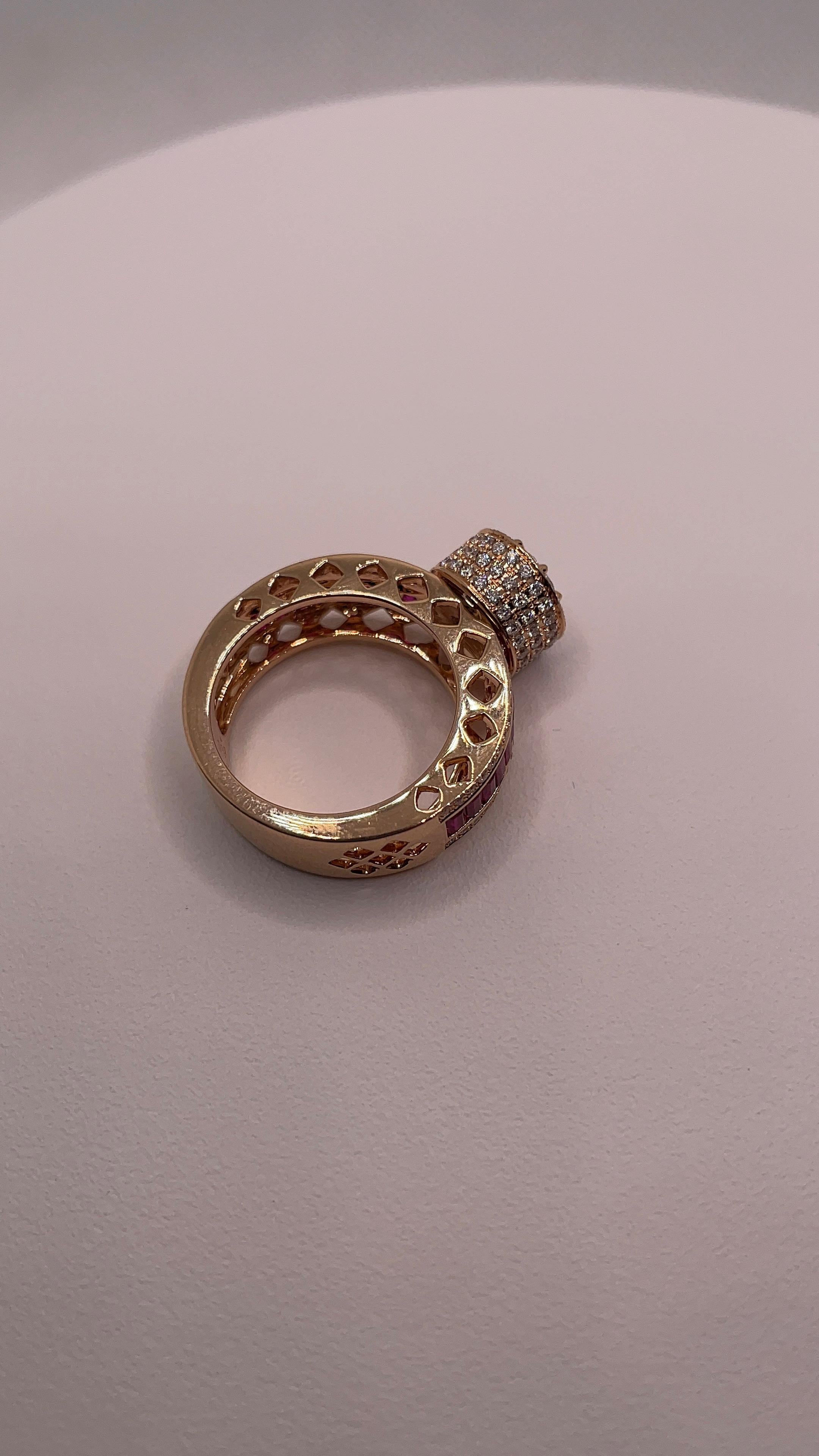 Anello con diamante e rubino in vendita 8