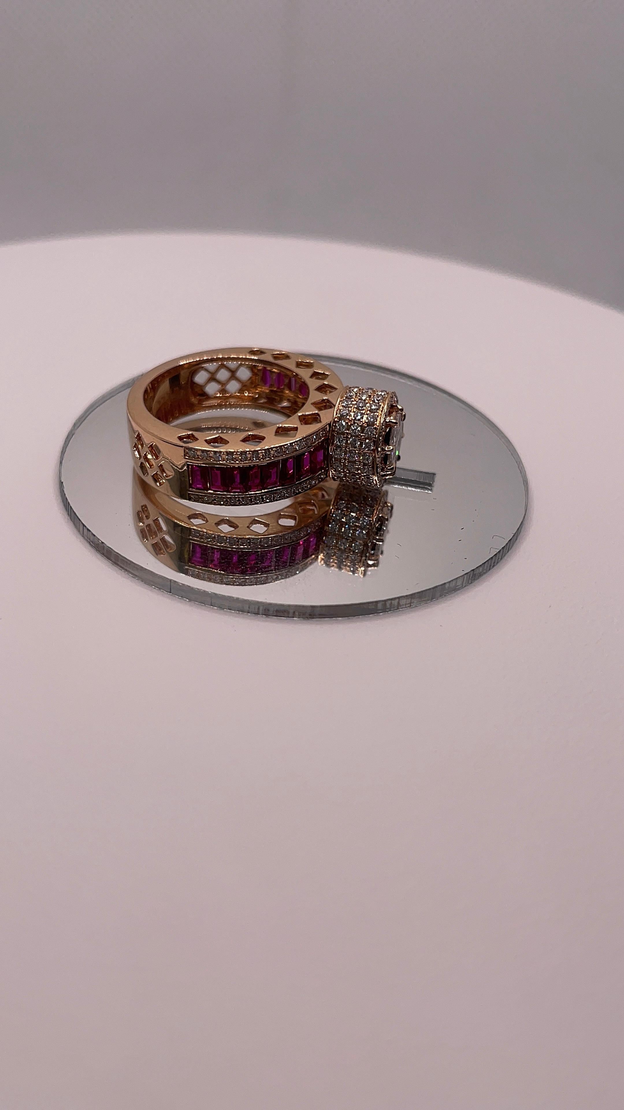 Anello con diamante e rubino in vendita 11