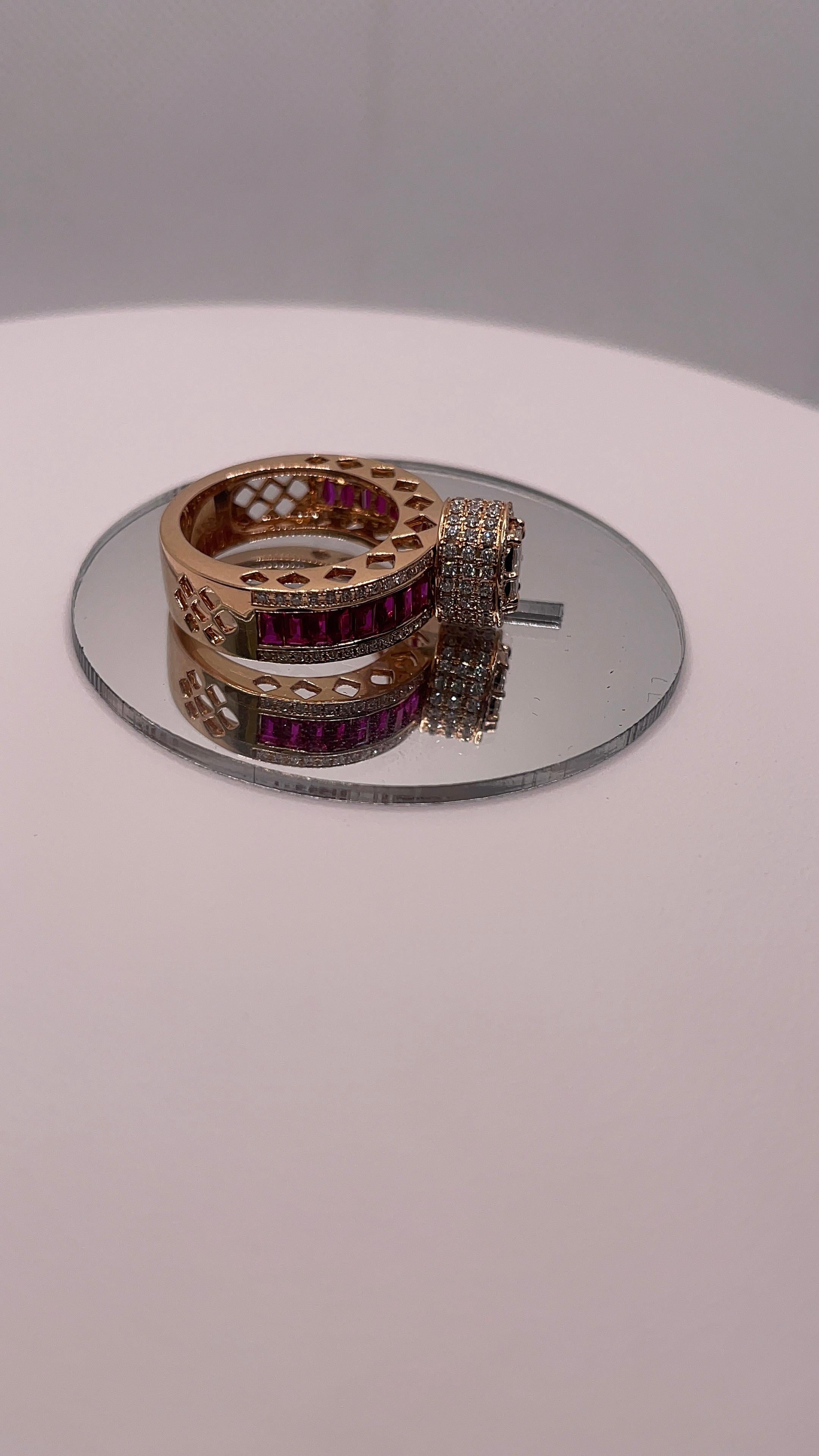 Anello con diamante e rubino in vendita 12