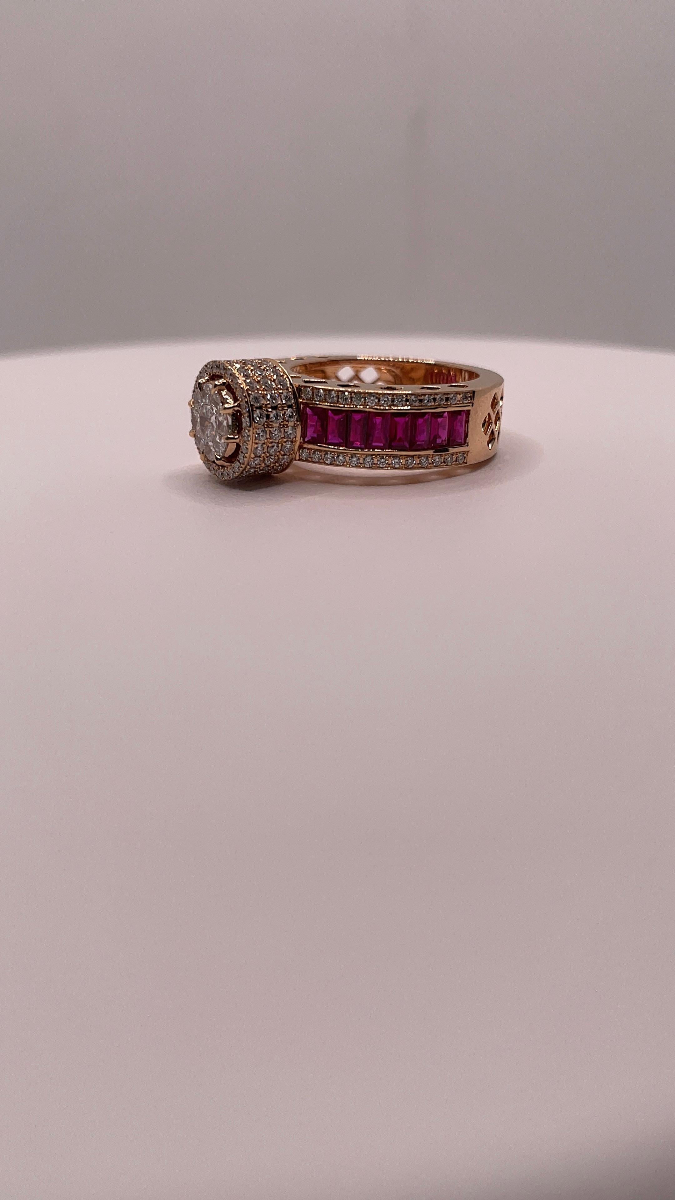 Anello con diamante e rubino In condizioni Nuovo in vendita a Hong Kong, HK