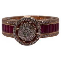Anello con diamante e rubino