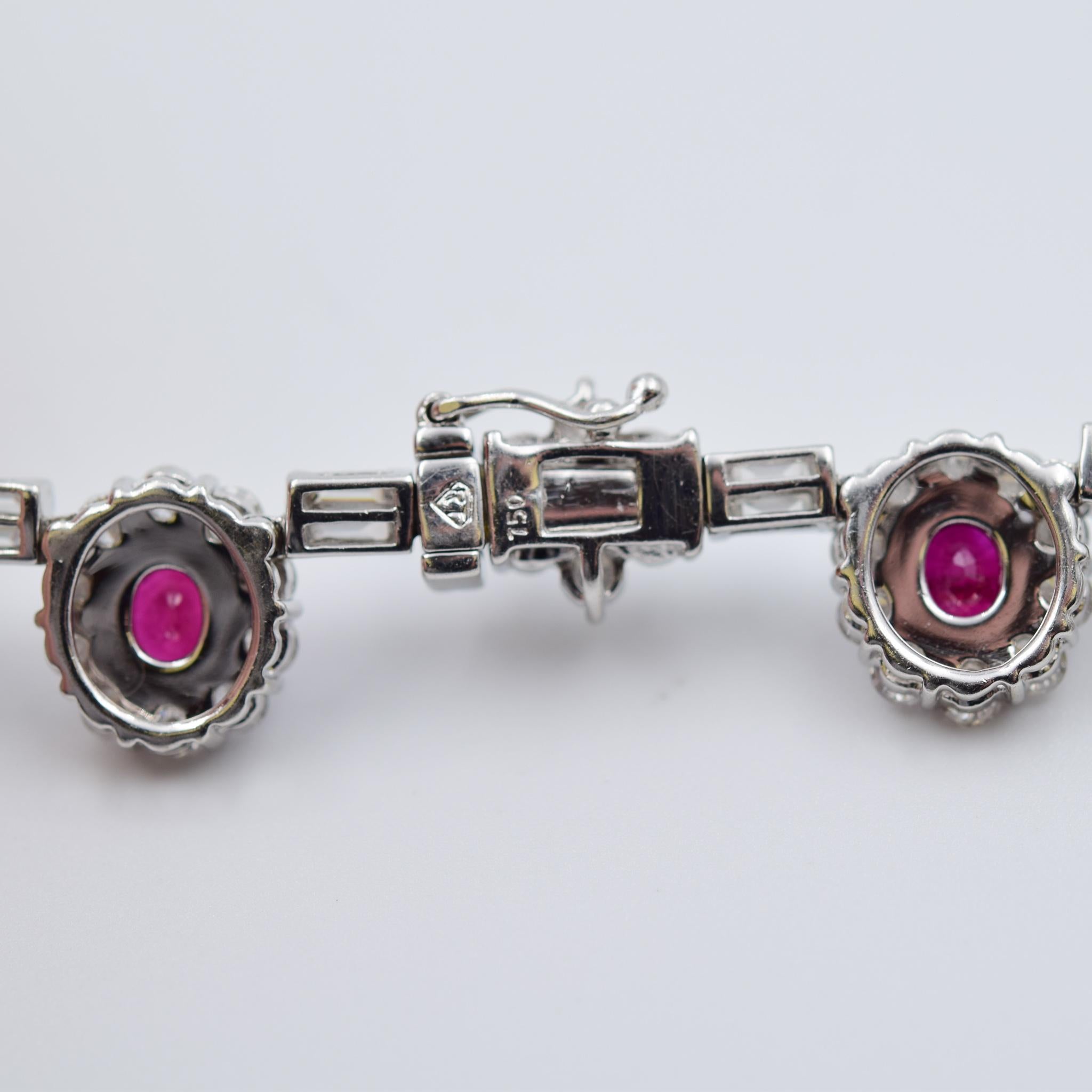 Ruby and Diamond Luxurious Estate Platinum Necklace with 9.60 Carat of Rubies 1