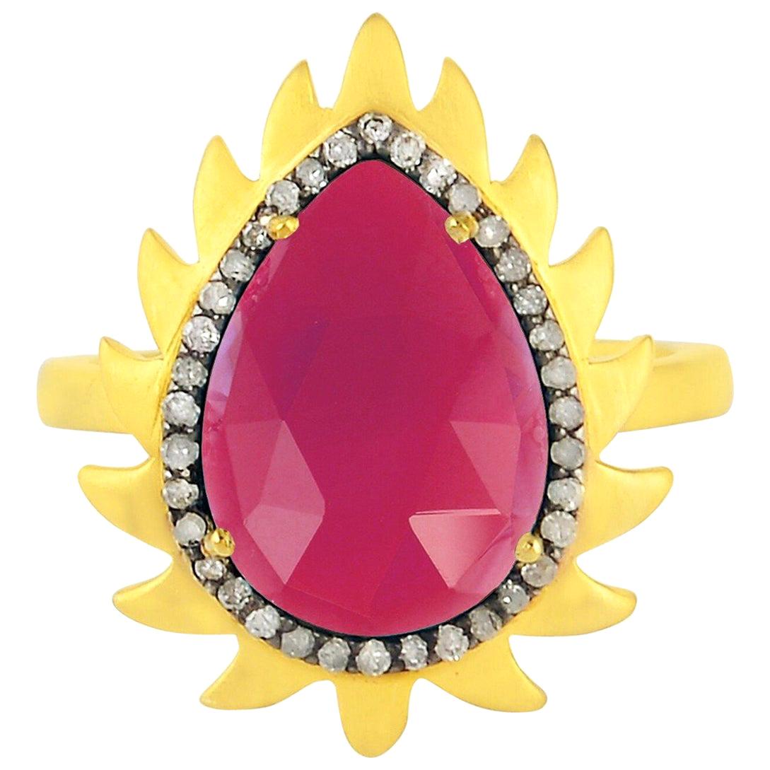 For Sale:  Ruby Diamond Meghna Jewels Flame Ring