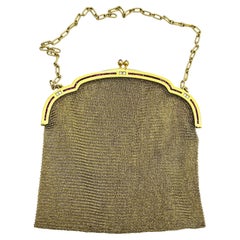 Ruby Diamond Mesh Gold Purse