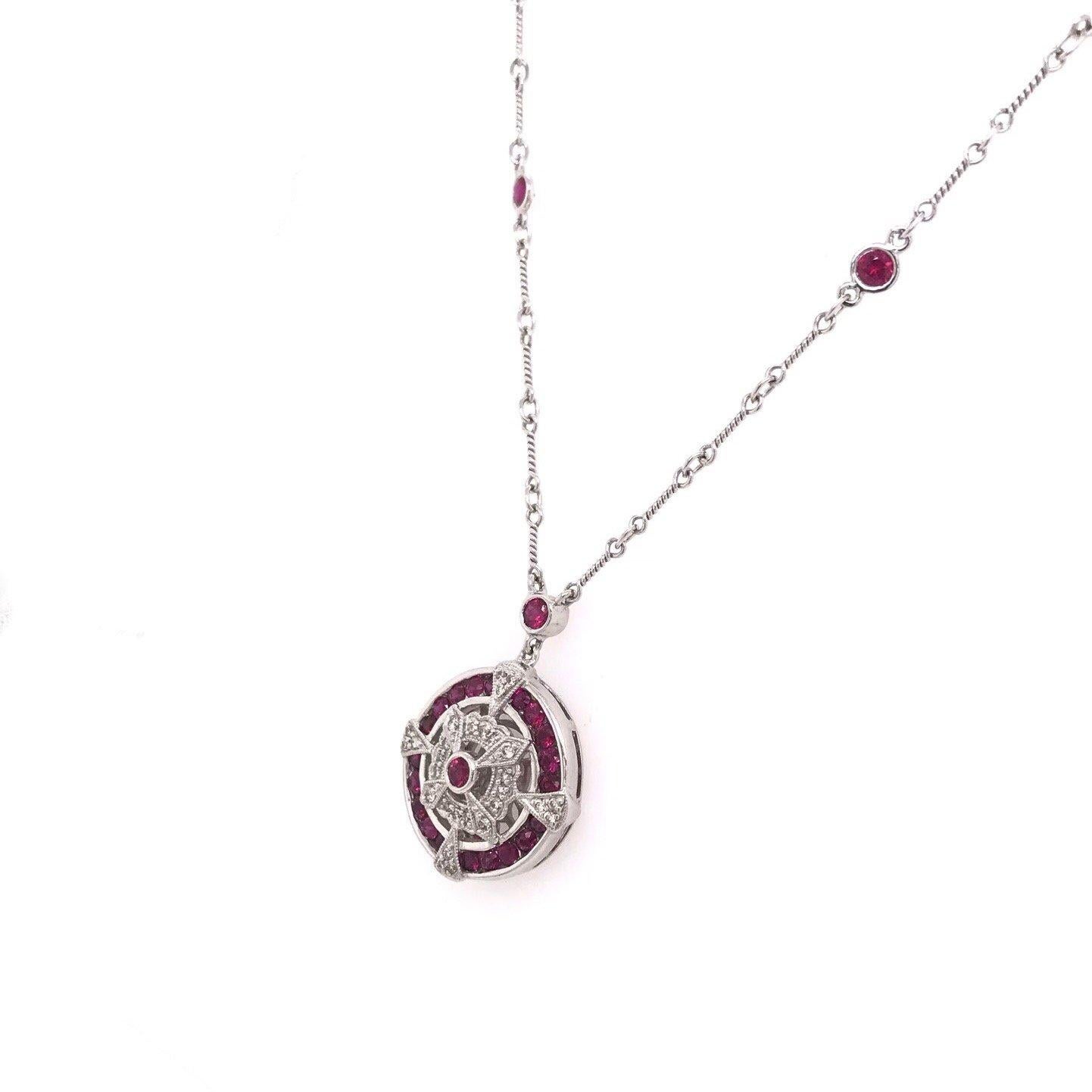 Art Deco Ruby and Diamond Necklace