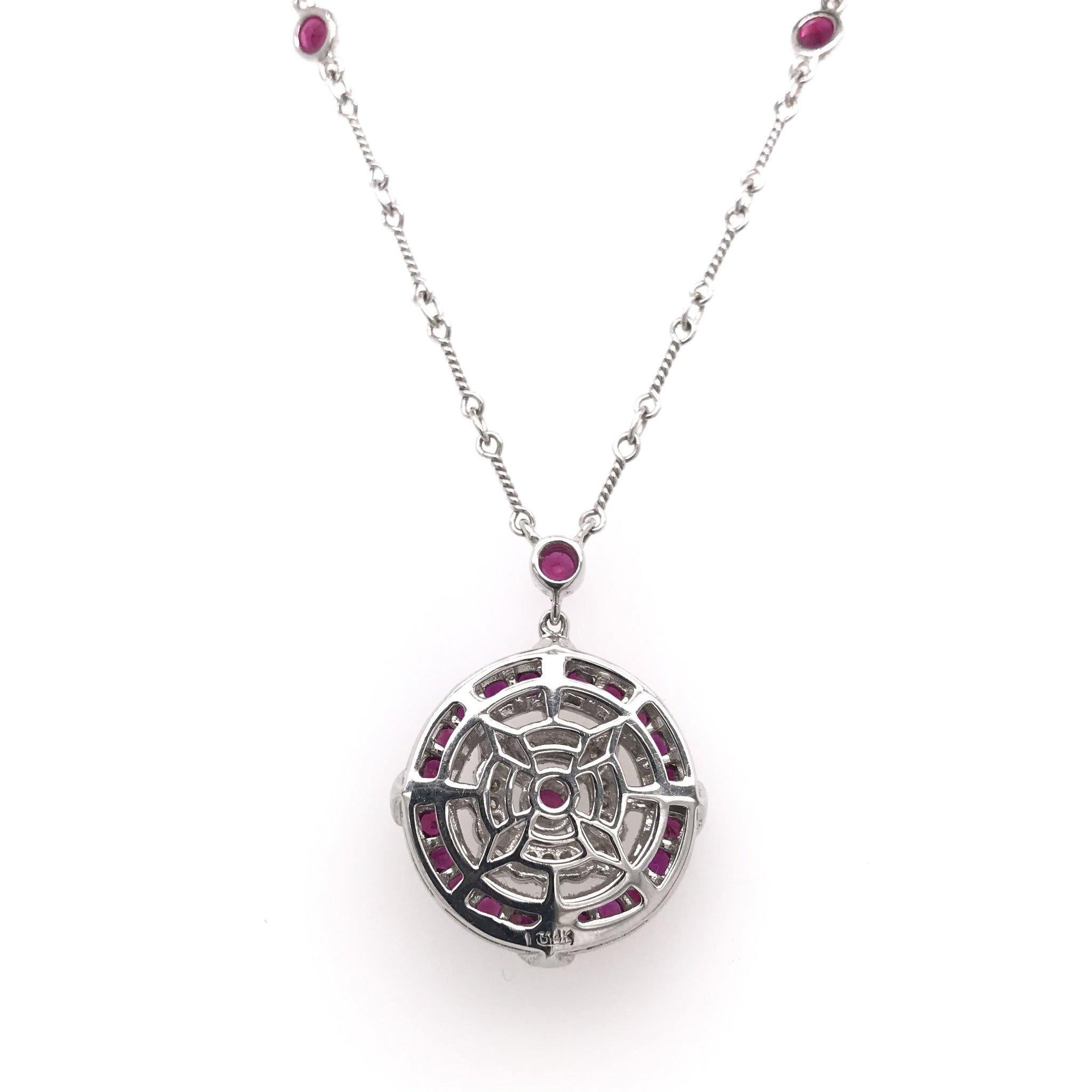 Women's Ruby and Diamond Necklace