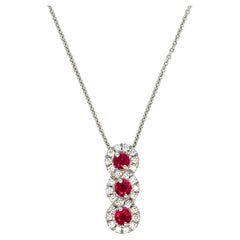 Vintage Ruby Diamond Necklace