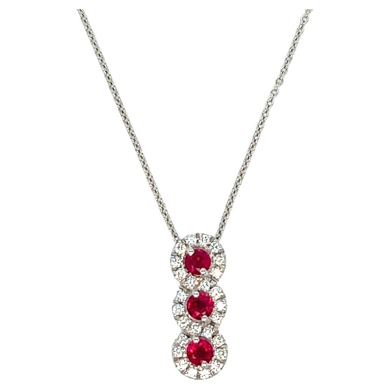 Ruby Diamond Necklace For Sale at 1stDibs