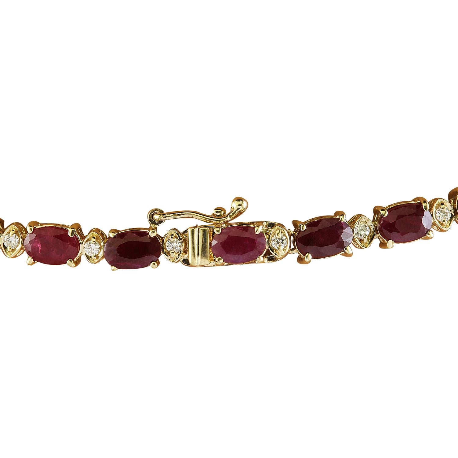 Ruby Diamond Necklace In 14 Karat Yellow Gold  In New Condition For Sale In Manhattan Beach, CA