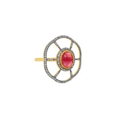 Anello con diamante e rubino