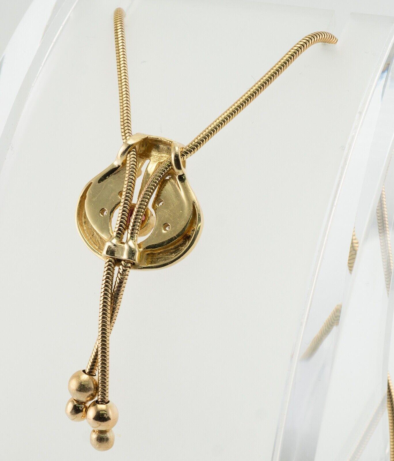 Rubin-Diamant-Anhänger-Halskette 14K Gold Schlangenkette im Angebot 1