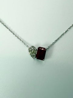 Ruby & Diamond pendant necklace moi et toi necklace 14KT gold