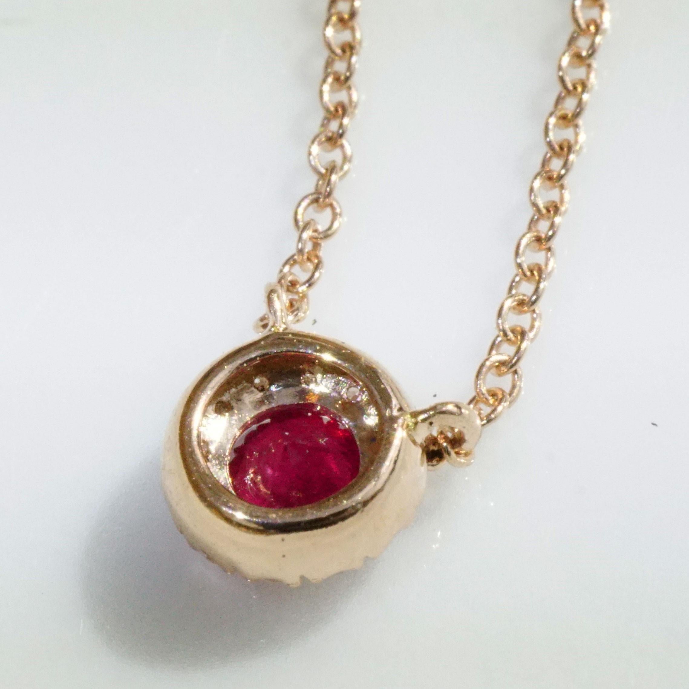 Ruby Diamond Pendant with Chain the Sweetest Forever For Sale 1