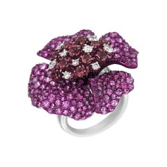 Ruby Diamond Pink Sapphire Precious White Gold Earrings