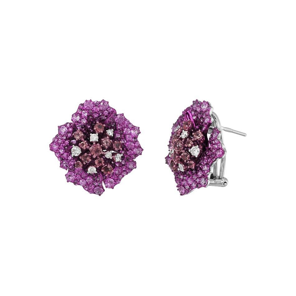 Rubí Diamante Zafiro Rosa Precioso Anillo de Oro Blanco en Nuevo estado para la venta en Genève, GE