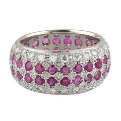 Ruby Diamond Platinum Band Ring