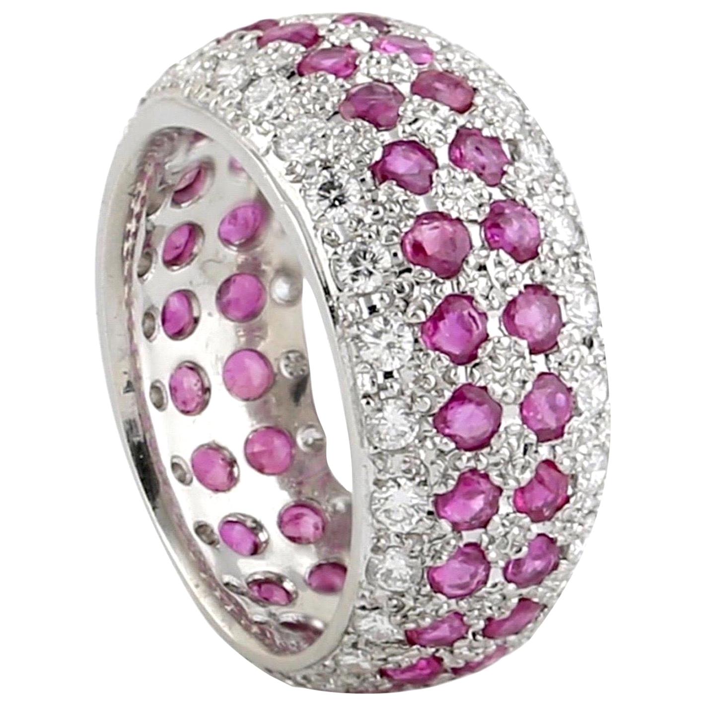 For Sale:  Ruby Diamond Platinum Band Ring