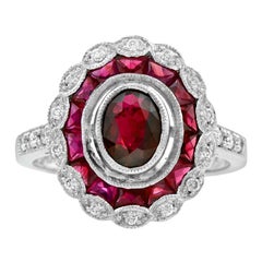 Ruby Diamond Platinum Cocktail Ring
