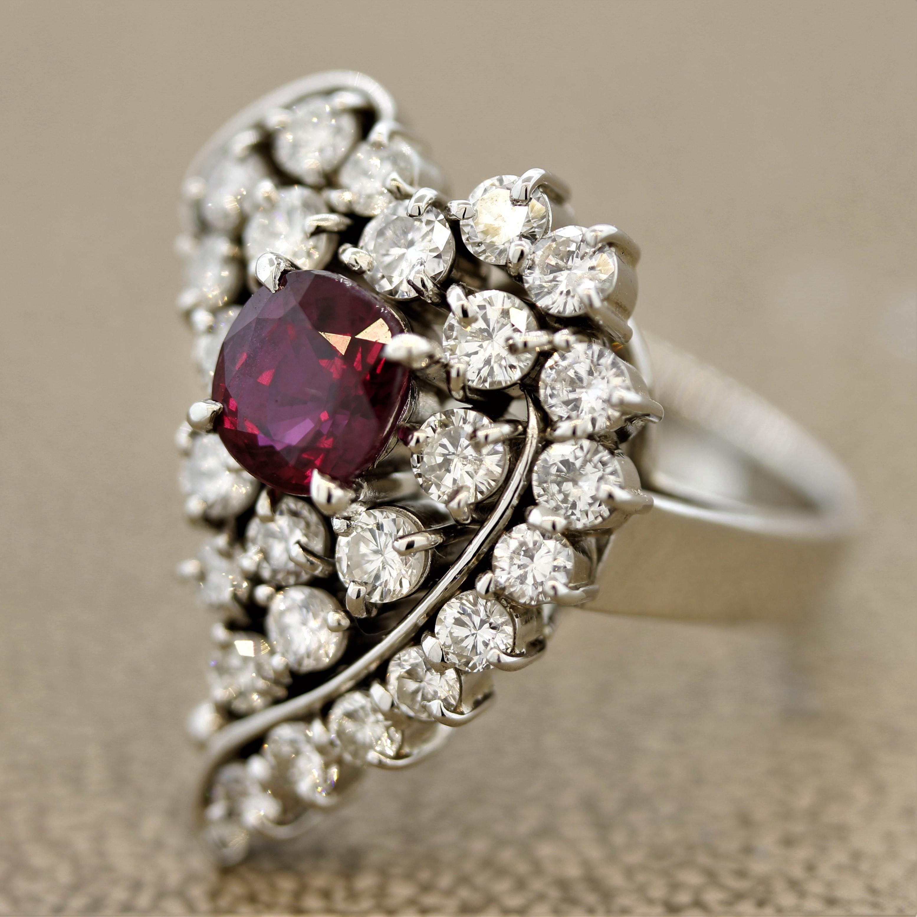 vintage ruby heart ring