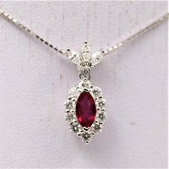Ruby Diamond Platinum Necklace