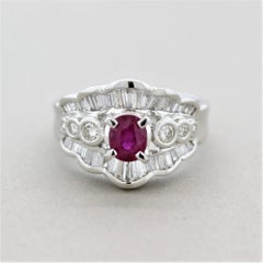 Ruby Diamond Platinum Ring