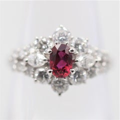 Ruby Diamond Platinum Ring
