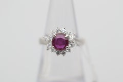 Ruby Diamond Platinum Ring
