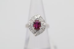 Ruby Diamond Platinum Ring