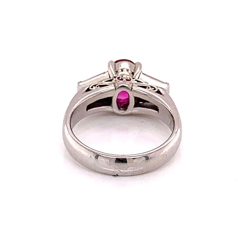 Women's Ruby Diamond Platinum Ring For Sale