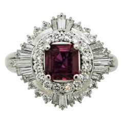 Ruby Diamond Platinum Ring