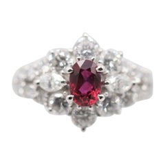 Ruby Diamond Platinum Ring