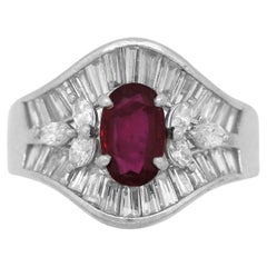 Ruby Diamond Platinum Ring