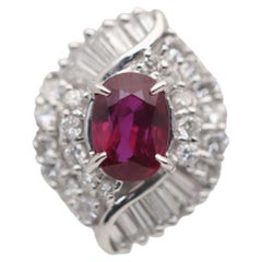 Used Ruby Diamond Platinum Ring