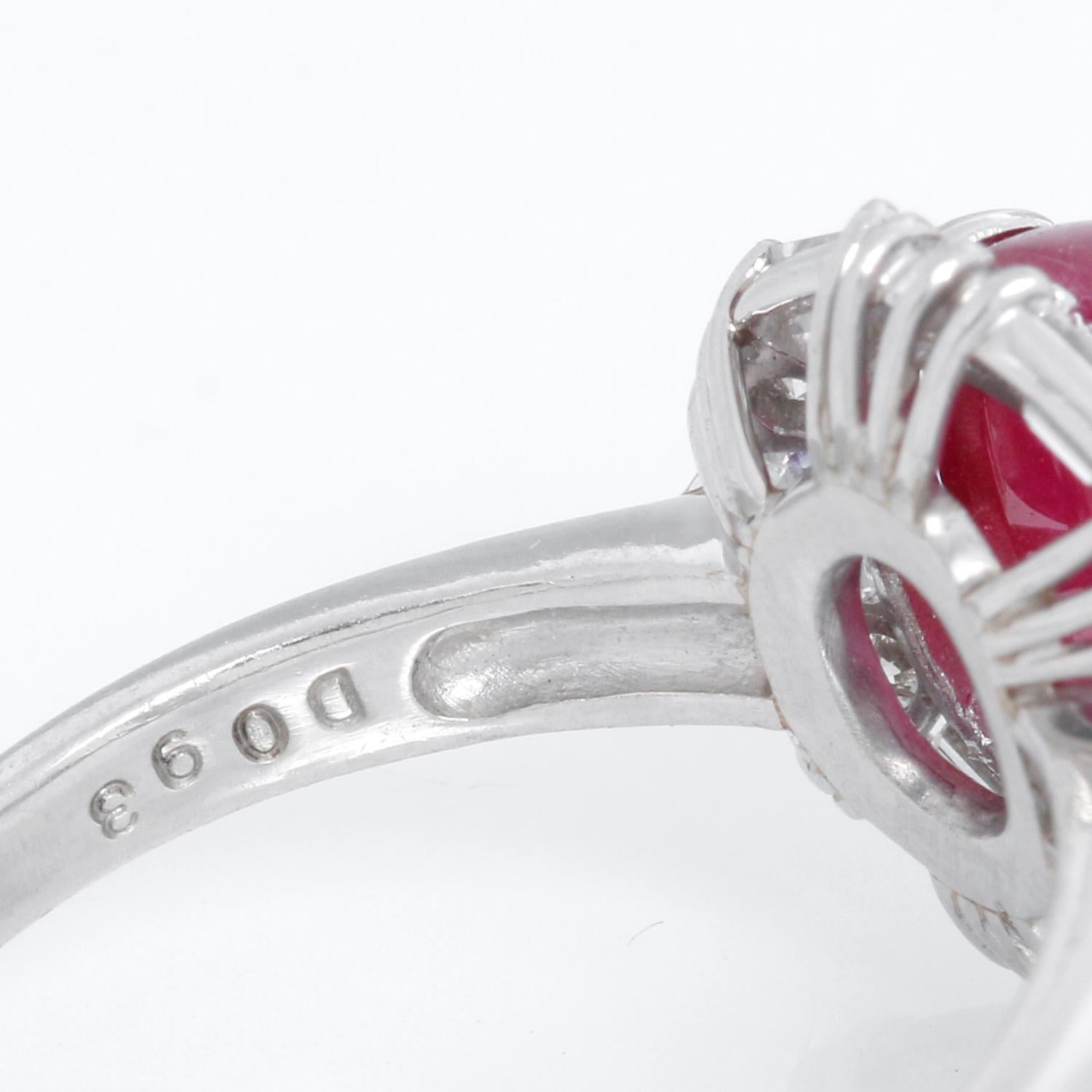 Ruby & Diamond Platinum Ring Size 9 1/4 For Sale 1