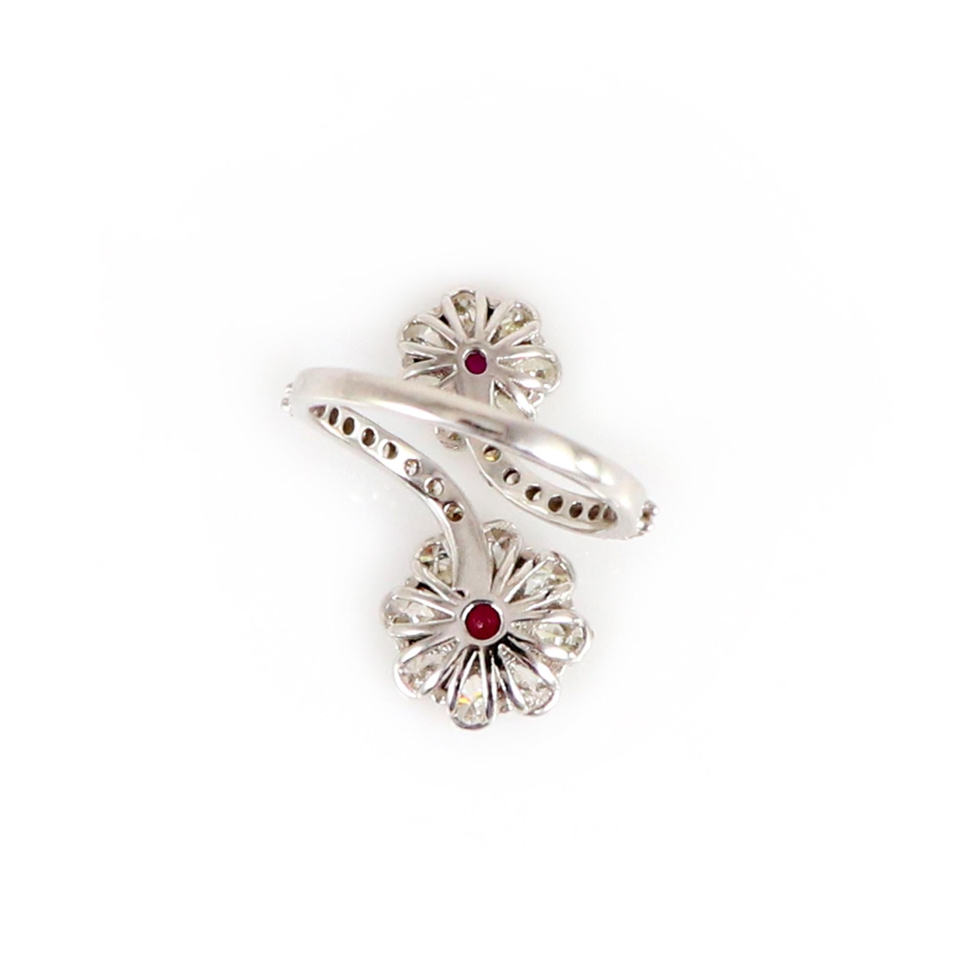 Contemporary Ruby Diamond Ring 0207 For Sale