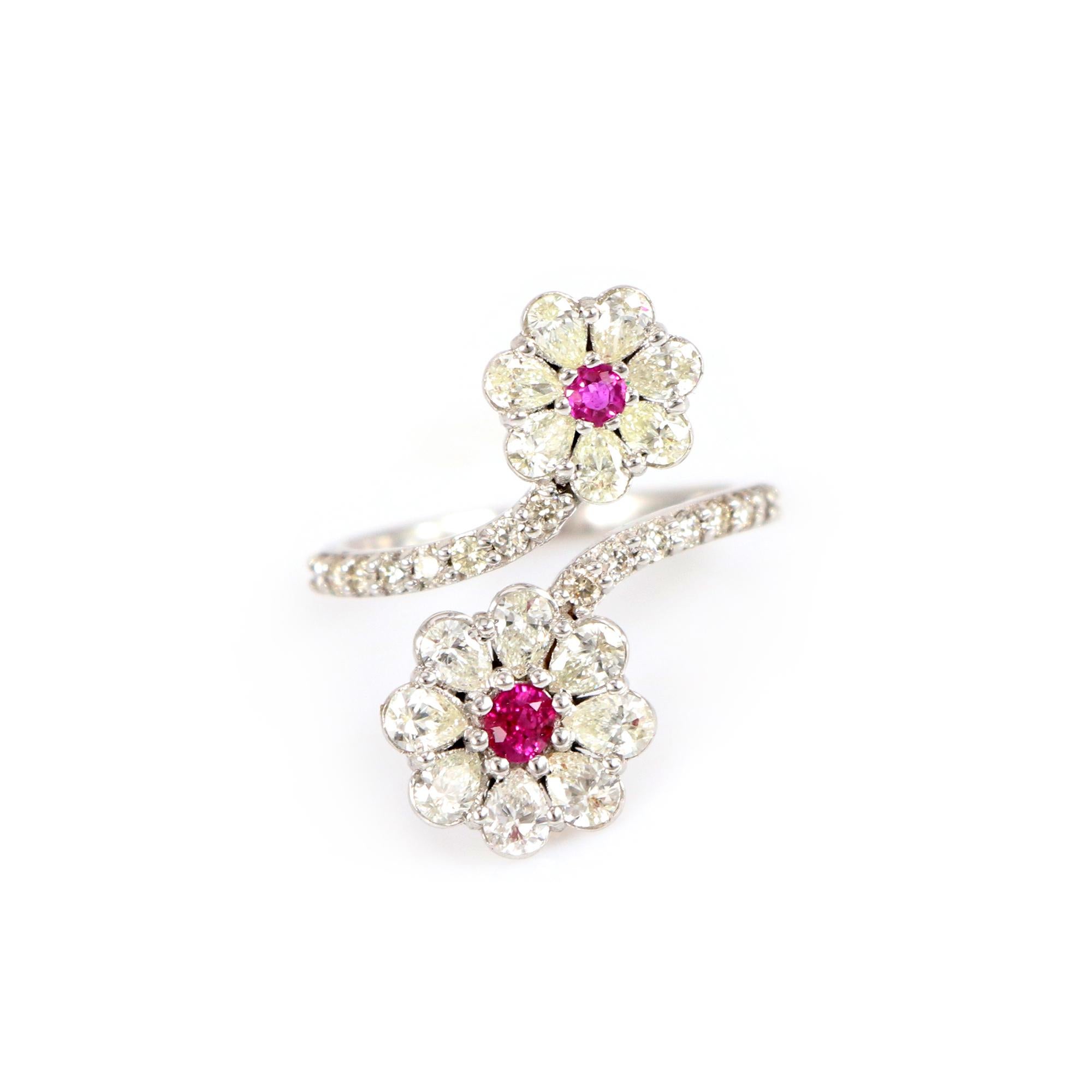 Taille rose Bague en rubis et diamant 0207 en vente