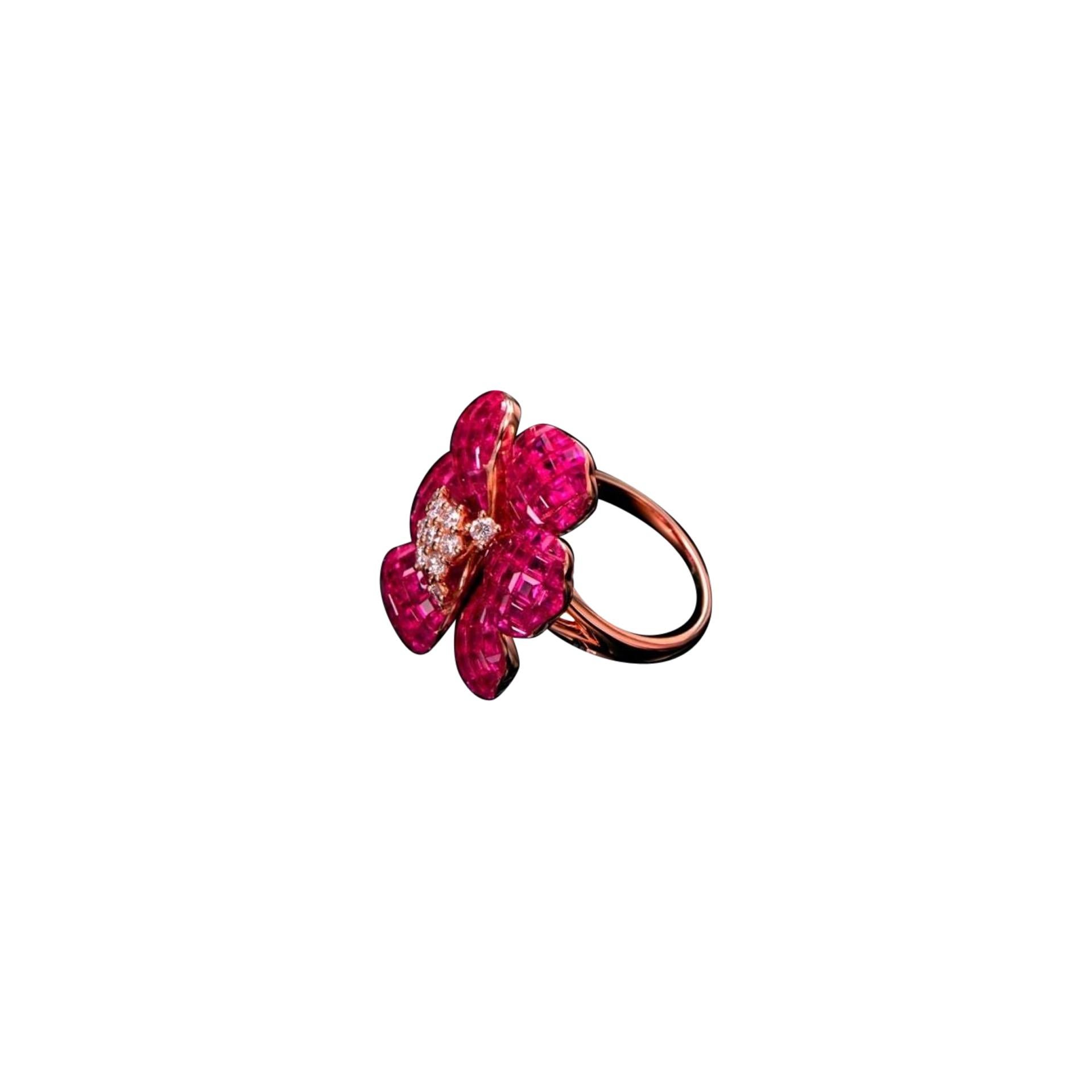 Ruby Diamond Ring 10ct 18k Gold For Sale