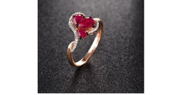 Ruby Diamond Ring 14 Karat Yellow Gold
