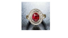 Ruby Diamond Ring 14 Karat Yellow Gold