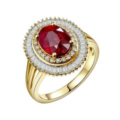 Ruby Diamond Ring 14 Karat Yellow Gold Ruby Diamond Ring 14 Karat Yellow Gold