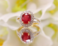 Ruby Diamond Ring 14 Karat Gold