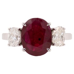 Anello con diamante e rubino 18kt